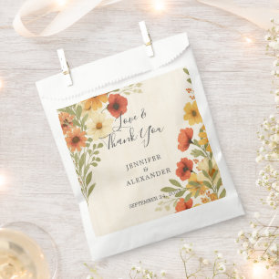 Bolsa De Papel Floral acuarela rustica gracias boda boho