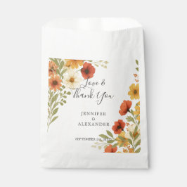 Bolsa De Papel Floral acuarela rustica gracias boda boho