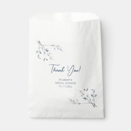 Bolsa De Papel Floral Blue Winter Botanical Bridal Shower