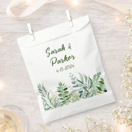 Bolsa De Papel Floral Botánico Verde Follaje Verde
