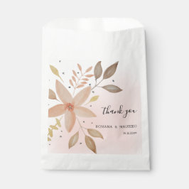 Bolsa De Papel Floral de Acuarela de Terracota Elegante Pintada a