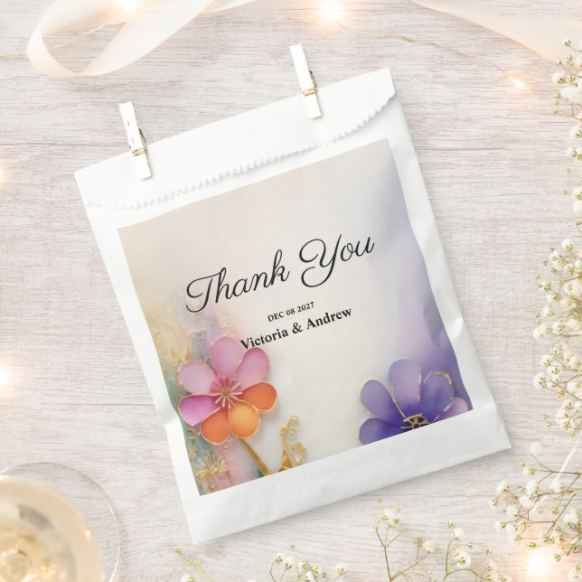 Bolsa De Papel Floral de bonito (Cortado)