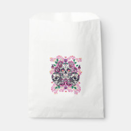 Bolsa De Papel Floral de calavera, acuarela de esqueleto rosa, Ha