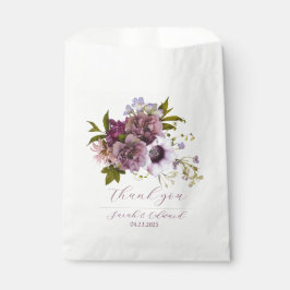 Bolsa De Papel Floral de ciruela púrpura de berenjena
