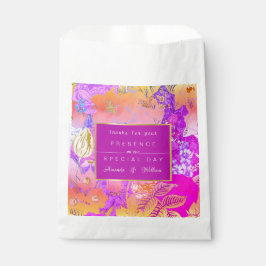 Bolsa De Papel Floral de cosecha rosa y amarilla