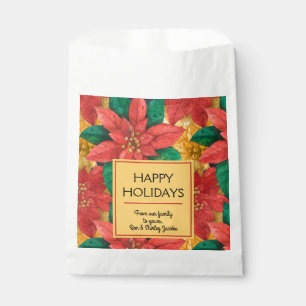 Bolsa De Papel Floral de Navidades de Poinsettias
