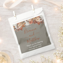 Bolsa De Papel Floral de otoño en bolsa de favores grises