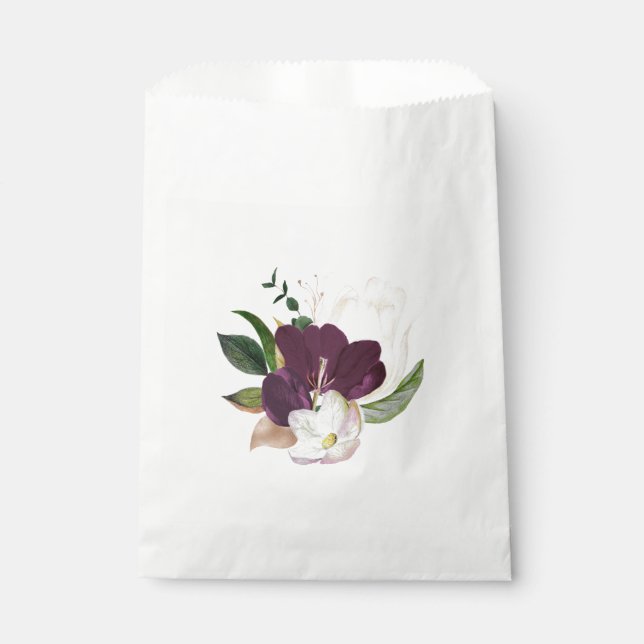 Bolsa De Papel Floral de terciopelo de ciruela oscura (Anverso)