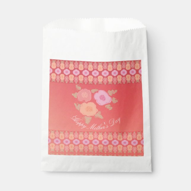 Bolsa De Papel Floral Delicada Con Rosa (Anverso)