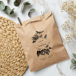 Bolsa De Papel Floral Kraft Wedding Favor de Gracias