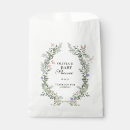 Bolsa De Papel Floral Lush Wildflowers Boho Baby Shower Gracias