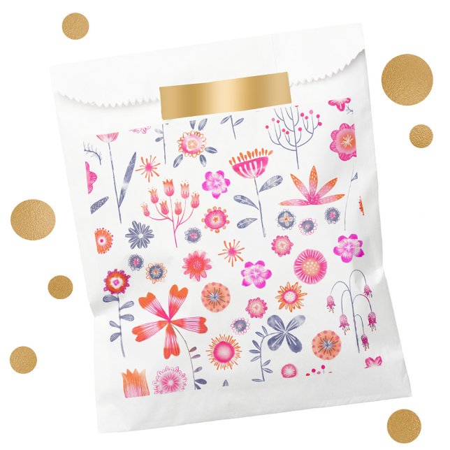 Bolsa De Papel Floral moderna (Modern floral favor bags)