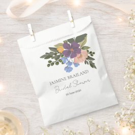 Bolsa De Papel Floral morada y vegetación Bouquet Bridal Shower