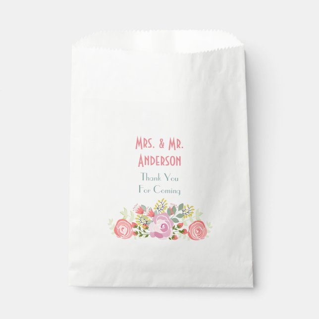 Bolsa De Papel Floral personalizada (Anverso)