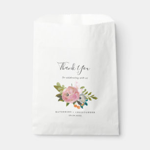 Bolsa De Papel Floral pintada Gracias Boda