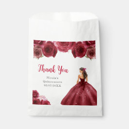 Bolsa De Papel Floral Princess in Red Dress Quinceanera