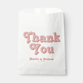 Bolsa De Papel Floral retro Groovy de los años 70 Boda audaz