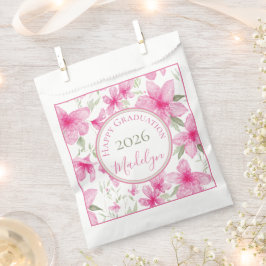 Bolsa De Papel Floral Rosa | Azalea Acuarela | Graduación