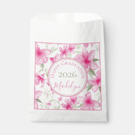Bolsa De Papel Floral Rosa | Azalea Acuarela | Graduación