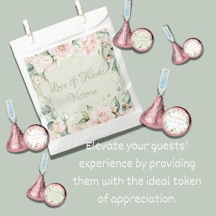 Bolsa De Papel Floral rosa elegante novia nupcial ducha
