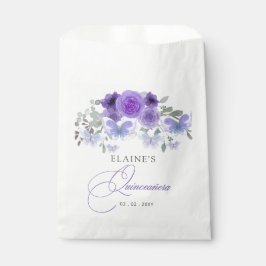 Bolsa De Papel Floral Rusa Purple Lilac Butterflies Quinceanera