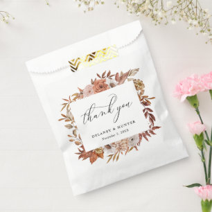 Bolsa De Papel Floral rústica otoñal personalizada