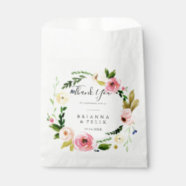 Bolsa De Papel Floral tropical de otoño gracias Boda