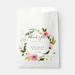 Bolsa De Papel Floral tropical de otoño gracias Boda