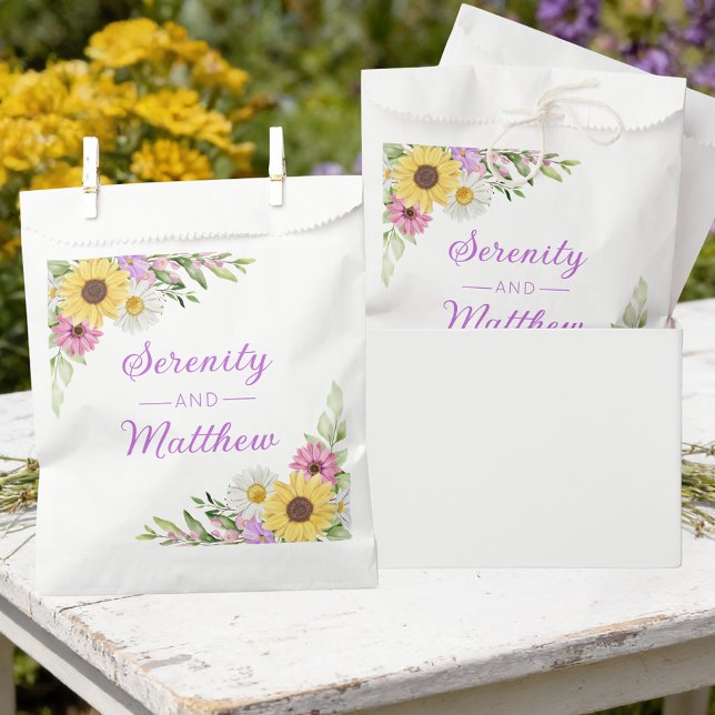 Bolsa De Papel Floral Wedding Wildflower Sunflower Daisy Party (Subido por el creador)