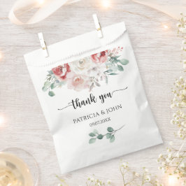 Bolsa De Papel Flores Acuarela Rústicas Boda Agradecimiento