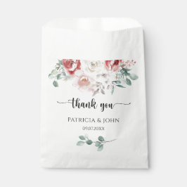 Bolsa De Papel Flores Acuarela Rústicas Boda Agradecimiento