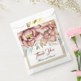 Bolsa De Papel Flores acuarelas de terracota Gracias boda