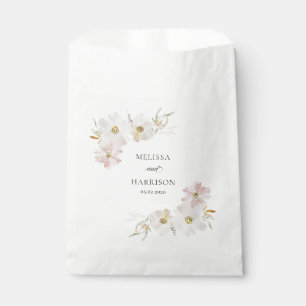 Bolsa De Papel Flores acuáticas de crema y Rubor