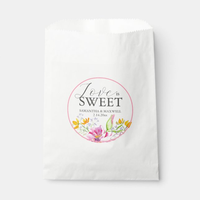 Bolsa De Papel Flores acuáticas de las bolsas favoritas de bodas (Anverso)