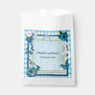 Bolsa De Papel Flores azules y mariposas