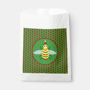 Bolsa De Papel Flores de abeja y de poinsettia para Navidades peq