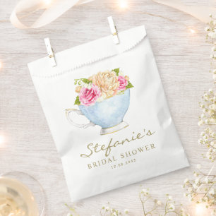 Bolsa De Papel Flores de Acuarela en Taza de Té para Desayuno Nup