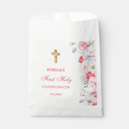 Bolsa De Papel Flores de acuarela Primera Comunión