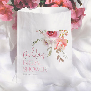 Bolsa De Papel Flores de Acuarela Taller de Despedida de Soltera