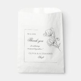 Bolsa De Papel Flores de amapola elegante boda