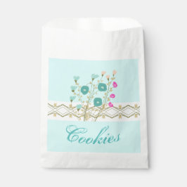 Bolsa De Papel Flores de azul y rosa
