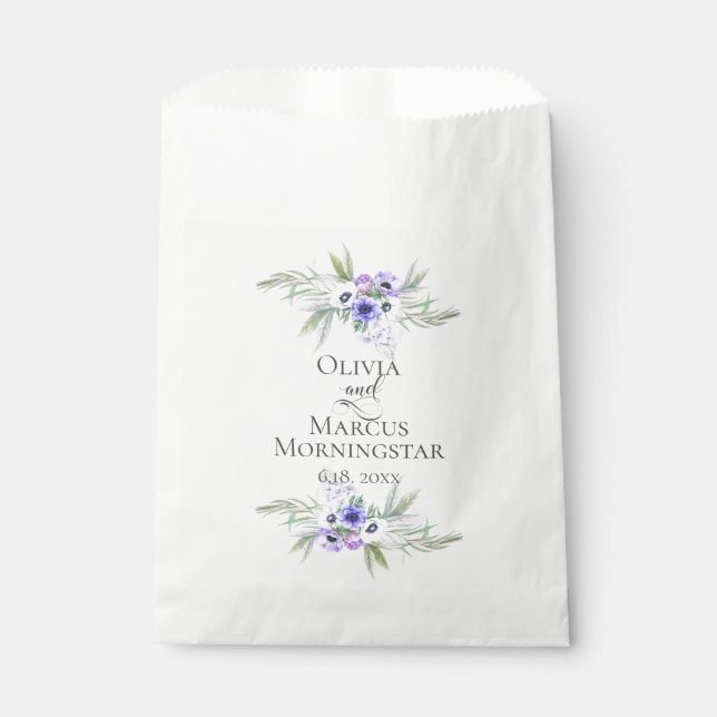 Bolsa De Papel Flores de bodas violetas anémonas (Anverso)
