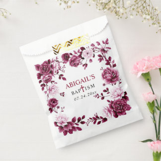 Bolsa De Papel Flores de Borgoña chica de flores Chinoiserie Baut