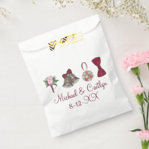 Bolsa De Papel Flores de campanas bodas doblan las toallas person