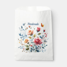 Bolsa De Papel Flores de color de agua de la bolsa favorita