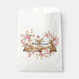 Bolsa De Papel Flores de Cuento de Hadas Baby Shower Rosa