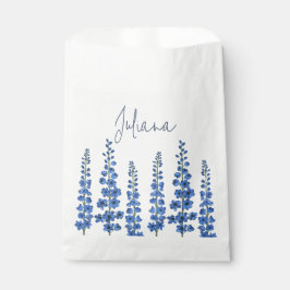 Bolsa De Papel Flores de delfino azul de julio