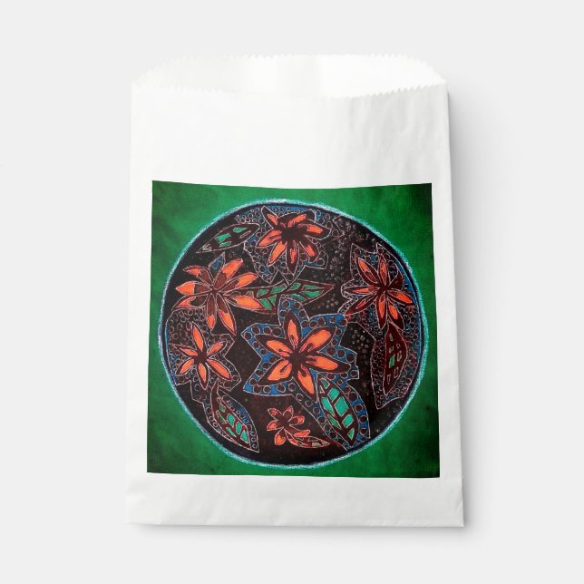 Bolsa De Papel Flores de Henna (Anverso)