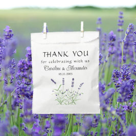 Bolsa De Papel Flores de lavanda Boda morado floral