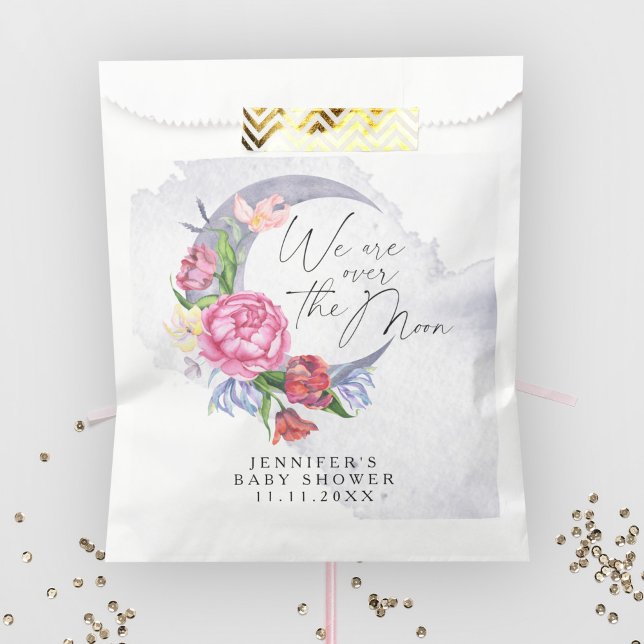 Bolsa De Papel Flores de luna para baby shower (Subido por el creador)